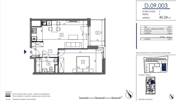 1 bedroom apartment 45 m² Poznan, Poland - obrazek 5