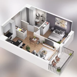 1 bedroom apartment 36 m² Poznan, Poland