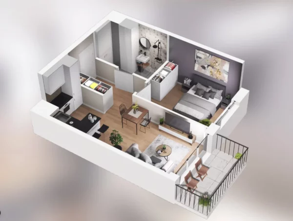1 bedroom apartment 36 m² Poznan, Poland