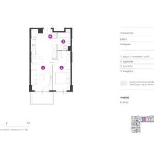 1 bedroom apartment 43 m² Poznan, Poland