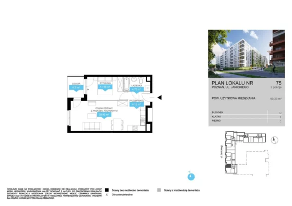 1 bedroom apartment 49 m² Poznan, Poland - obrazek 2