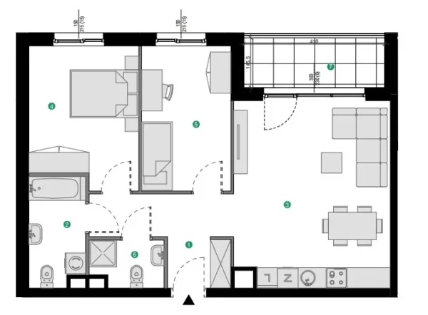 2 bedroom apartment 66 m² Gdansk, Poland