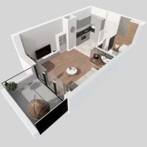 Studio apartment 1 bedroom 29 m² Warsaw, Poland