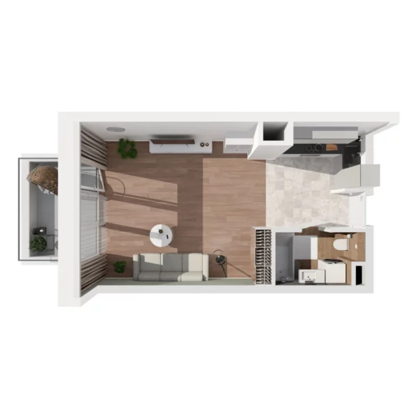 Studio apartment 1 bedroom 35 m² Warsaw, Poland - obrazek 6