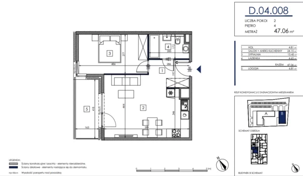 1 bedroom apartment 47 m² Poznan, Poland - obrazek 5