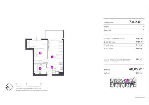1 bedroom apartment 41 m² Poznan, Poland - obrazek 2