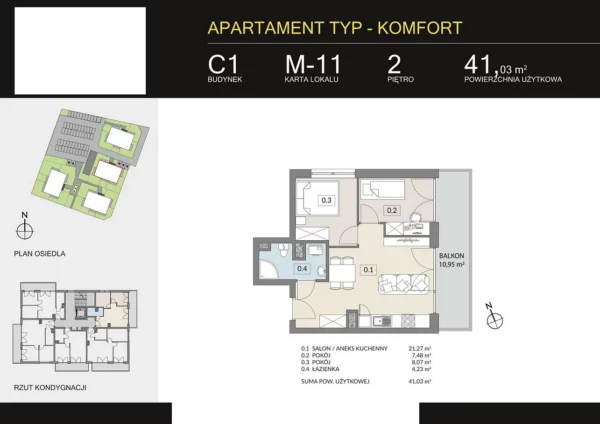 1 bedroom apartment 41 m² Poznan, Poland - obrazek 2