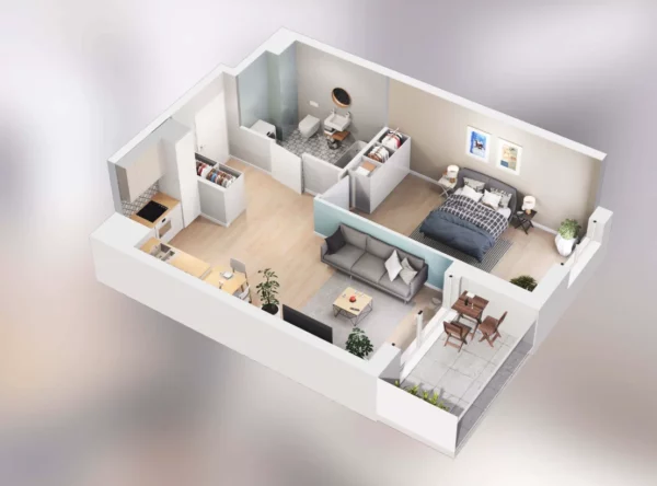 1 bedroom apartment 46 m² Poznan, Poland