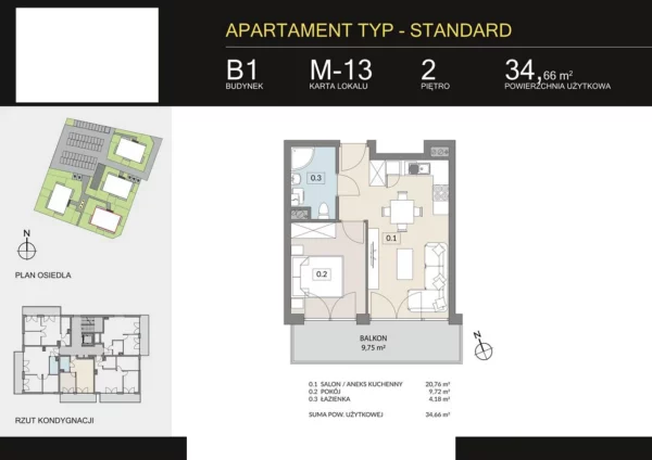 1 bedroom apartment 35 m² Poznan, Poland - obrazek 2