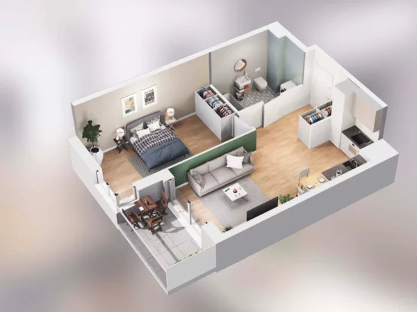 1 bedroom apartment 46 m² Poznan, Poland