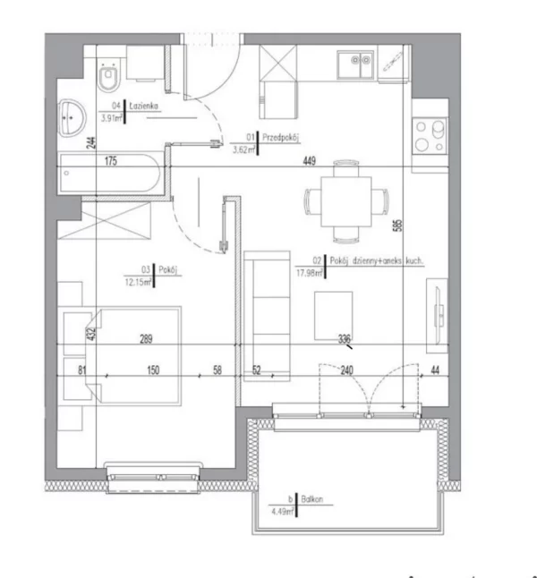 2 room apartment 38 m² Radzymin, Poland - obrazek 6