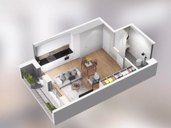 1 bedroom apartment 35 m² Poznan, Poland
