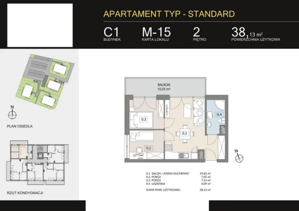 2 bedroom apartment 38 m² Poznan, Poland - obrazek 2