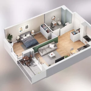 1 bedroom apartment 46 m² Poznan, Poland