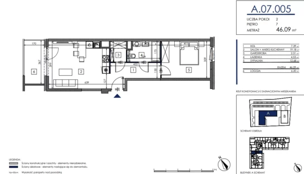 1 bedroom apartment 46 m² Poznan, Poland - obrazek 5