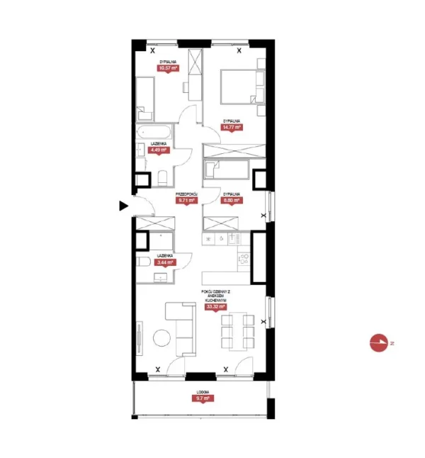 3 bedroom apartment 85 m² Warsaw, Poland - obrazek 3