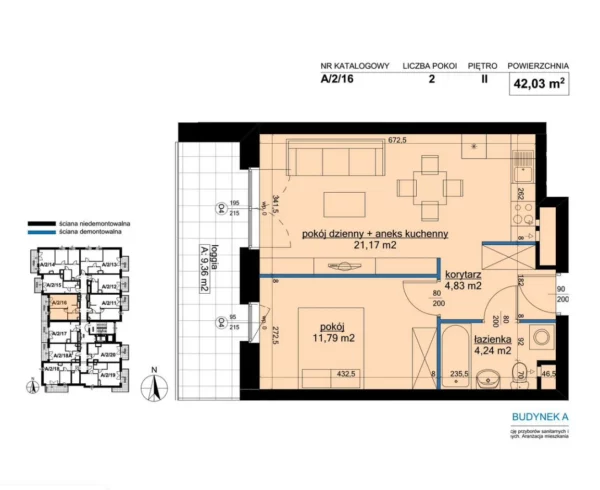 1 bedroom apartment 42 m² Poznan, Poland