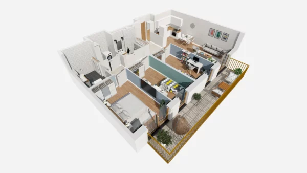 3 bedroom apartment 82 m² Warsaw, Poland - obrazek 6