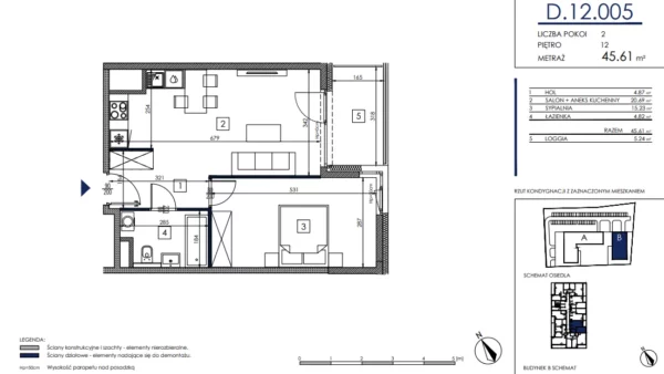 1 bedroom apartment 46 m² Poznan, Poland - obrazek 5