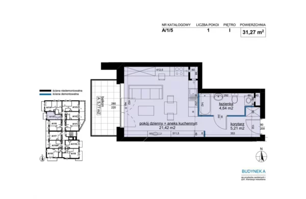 1 bedroom apartment 31 m² Poznan, Poland - obrazek 6