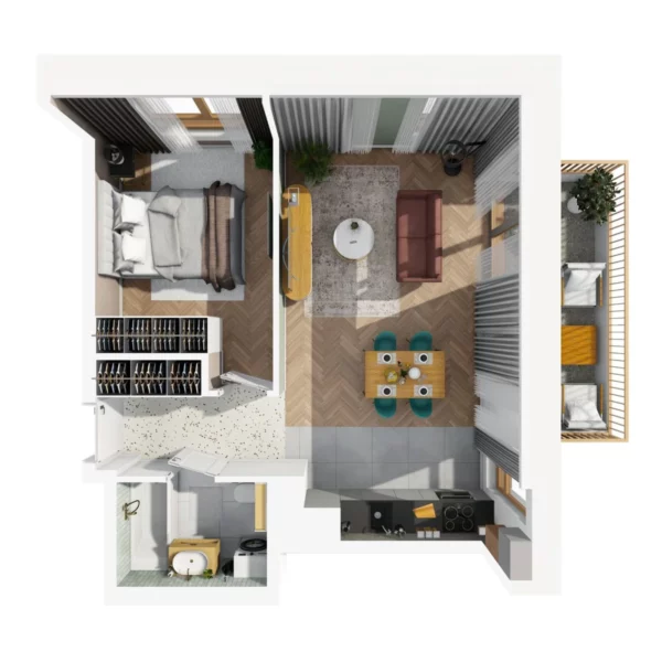 2 room apartment 45 m² Warsaw, Poland - obrazek 11