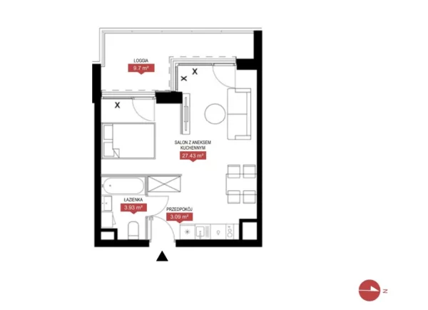 1 bedroom apartment 35 m² Warsaw, Poland - obrazek 4