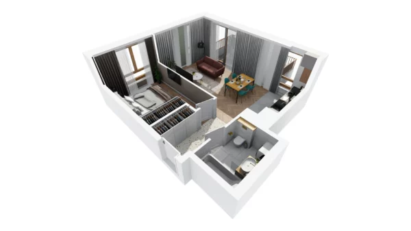 2 room apartment 45 m² Warsaw, Poland - obrazek 8