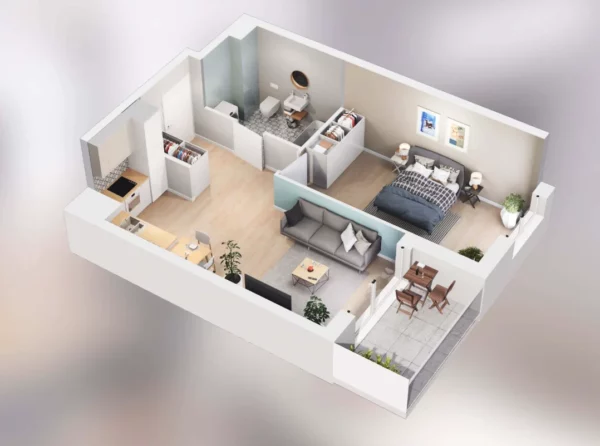 1 bedroom apartment 46 m² Poznan, Poland
