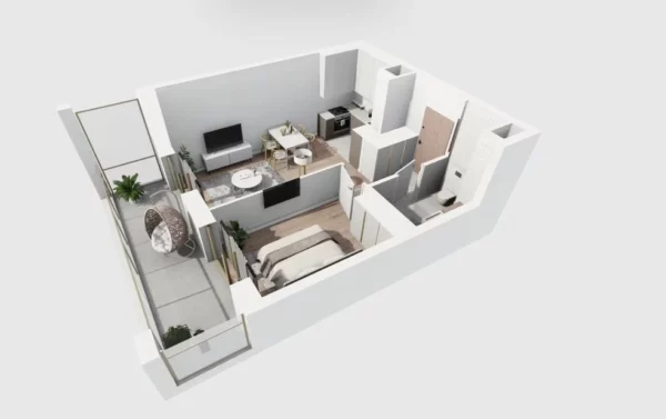 1 bedroom apartment 37 m² Warsaw, Poland - obrazek 2