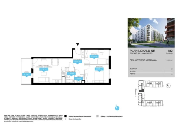 2 bedroom apartment 74 m² Poznan, Poland - obrazek 2
