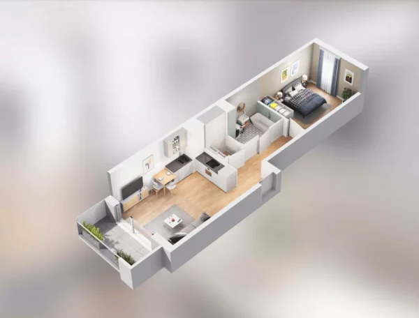 1 bedroom apartment 46 m² Poznan, Poland - obrazek 4