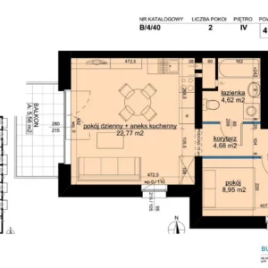 1 bedroom apartment 41 m² Poznan, Poland