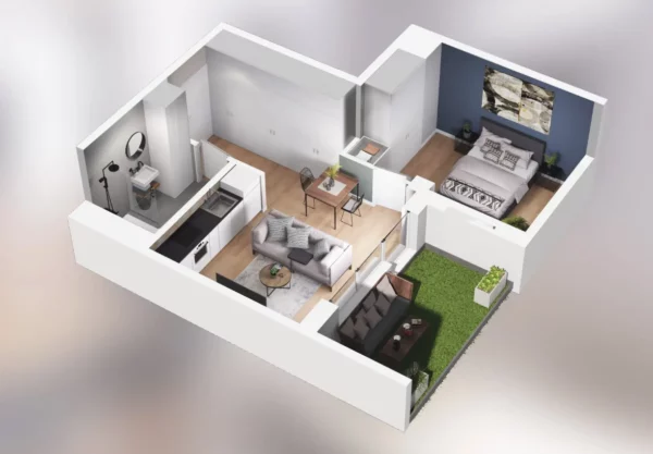 1 bedroom apartment 37 m² Poznan, Poland