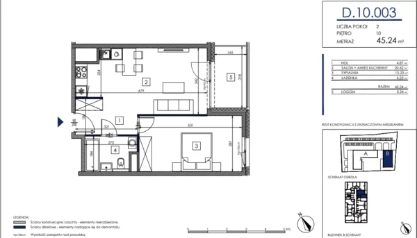 1 bedroom apartment 45 m² Poznan, Poland - obrazek 5