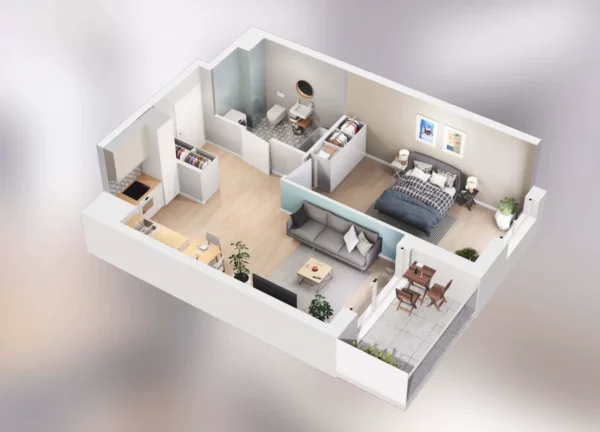 1 bedroom apartment 46 m² Poznan, Poland