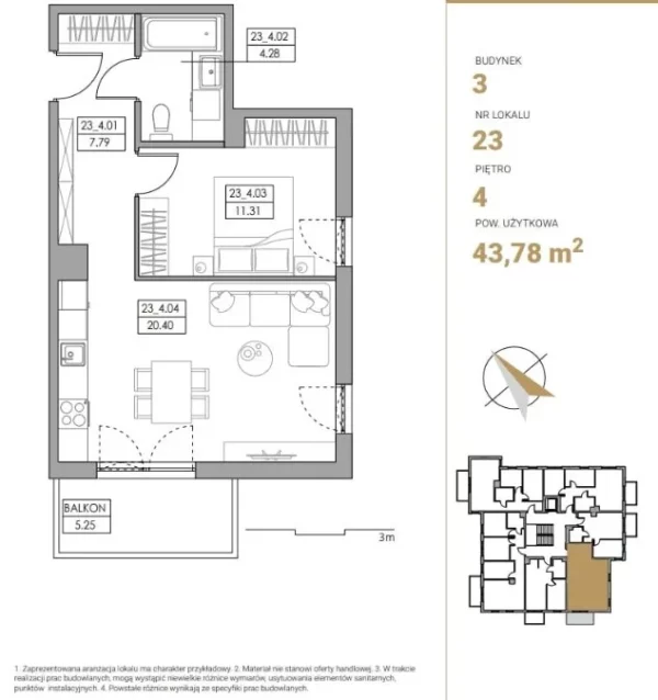 1 bedroom apartment 44 m² Reda, Poland