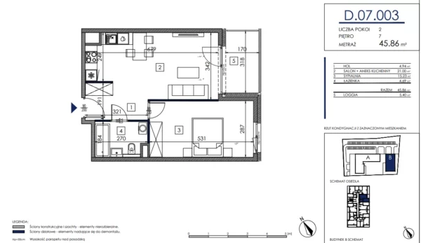 1 bedroom apartment 46 m² Poznan, Poland - obrazek 5