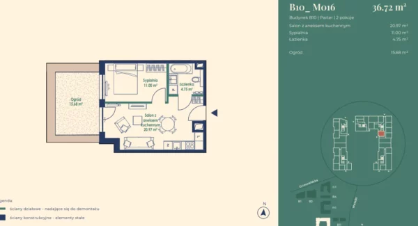 1 bedroom apartment 37 m² Poznan, Poland - obrazek 6