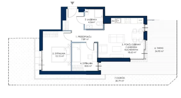 2 room apartment 51 m² Wislinka, Poland - obrazek 4