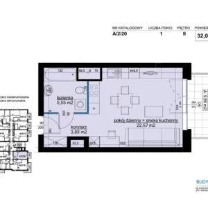 1 bedroom apartment 32 m² Poznan, Poland