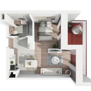1 bedroom apartment 35 m² Warsaw, Poland