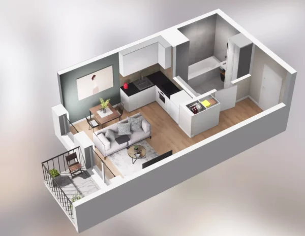 1 bedroom apartment 27 m² Poznan, Poland