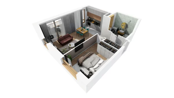 2 room apartment 45 m² Warsaw, Poland - obrazek 10