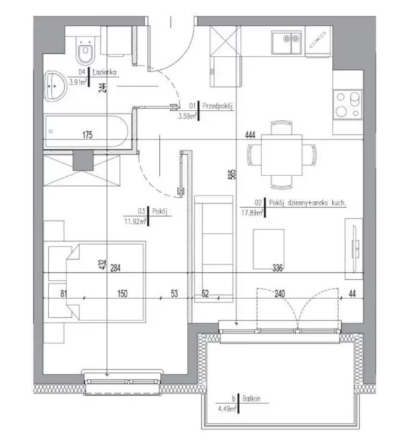 2 room apartment 37 m² Radzymin, Poland - obrazek 6