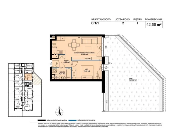 1 bedroom apartment 45 m² Poznan, Poland - obrazek 6
