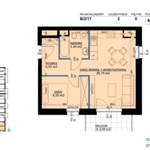 1 bedroom apartment 41 m² Poznan, Poland