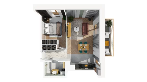 2 room apartment 45 m² Warsaw, Poland - obrazek 12
