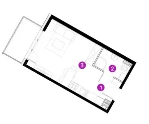 1 room apartment 26 m² Gdansk, Poland