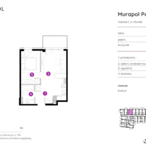 1 bedroom apartment 38 m² Gdansk, Poland
