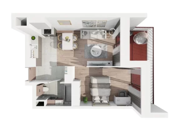 1 bedroom apartment 41 m² Warsaw, Poland - obrazek 4